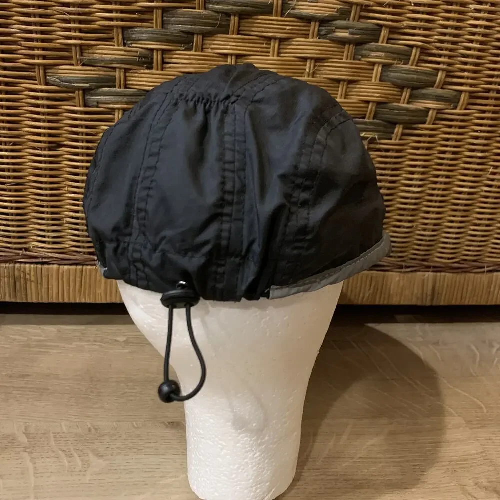 Saucony Running Panel Hat Cap Adjustable Drawstring Outspace Adult OSFM Black